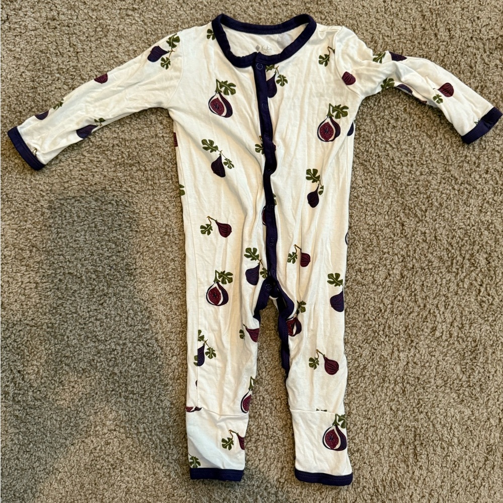 Kyte Baby Fig Print Footless PJ Pajamas Snaps 6-12
